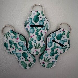 3pcs Keychain Lip Balm Lipstick Holders~ Cute Cactus print~New in packaging